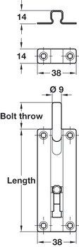 Barrel Bolt Straight 38x150mm SSS - view 2