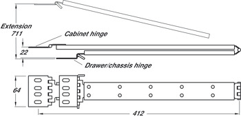 Ball Bearing Cable Carrier Accuride CC5AD Disconnects from drawer/chassis - view 3