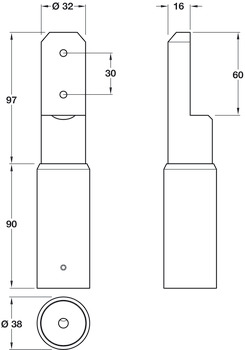 Cubicle Partition Supp Leg 12-21mm SA - view 2
