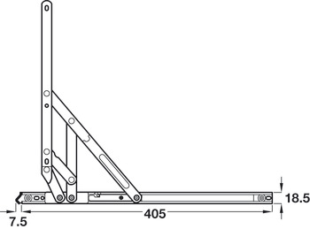 Friction Hinge Standard Duty for Side Hung Windows Egress/Easy Clean Unhanded Length 406 mm (16") opening angle 90° - view 3