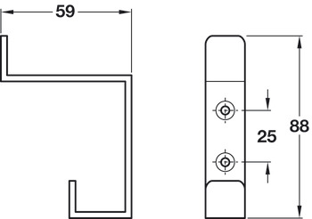 Hat+Coat Hook 59x88mm 316 SSS - view 2