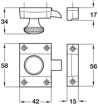Window/Door Catch for Window Shutters Brass Polished - view 2
