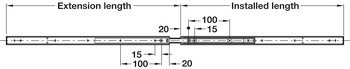 Ball Bearing Drawer Runners Full Extension Load Capacity 13-20 kg Accuride 2431 Low profile: 20 mm high Installed length 300 mm load capacity 20 kg - view 3