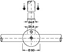 Tee Piece 316 L Cubicle Fittings PBA Stainless steel fittings for glass partitions Satin stainless steel finish - view 2