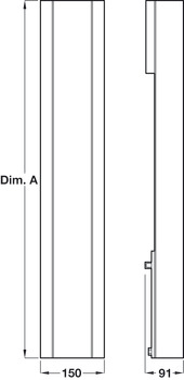 Wall Fixture for Brick Walls Width 150 mm Programma Cap Range PBA For installation of drop down support rails Dim. A 935 mm - view 2