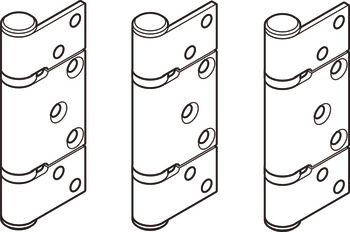 Hinge Set Offset Inward Opening for Folding Patio Doors Slido Fold 100-U Top hung end folding system Gold finish