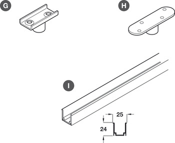 Bottom Guide Roller for Interior Doors SF-A300 and SF-A84 Top hung system For recess mounting