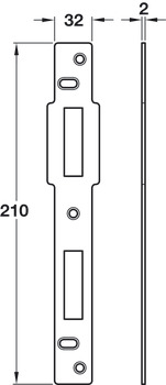 Centre Keep Narrow 210x32x2mm Steel Bright Zinc Plated - view 2