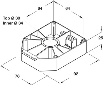 Top Section w Lip Screw Mnt f Plinth Leg - view 2