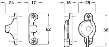Sash Fastener Economy Fitch Pattern Zinc Alloy Bright zinc plated - view 2