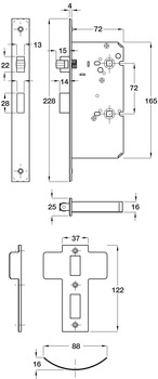Roller Bolt Mort Bathlock 57/72mm Std - view 2