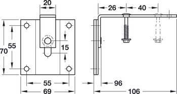 Securing Fitting For Foldaway Bed Black - view 2