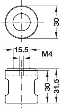 Symo3000 Fix Adapt Knob D30mm Zinc Alloy MNP - view 3