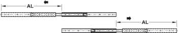 Ball Bearing Drawer Runners Full Extension Load Capacity 35-45 kg Accuride 3630 Two way travel Installed length 450 mm load capacity 45 kg bright zinc plated - view 4