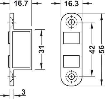 Magnetic Catch 4.0kg SF Zinc Alloy NP - view 2