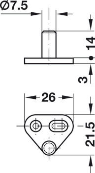 Locking Bolt w Screw Fixing Plate Zinc Alloy PNP - view 2