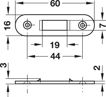 Symo3000 Striking Plate 60x16mm SNP - view 2