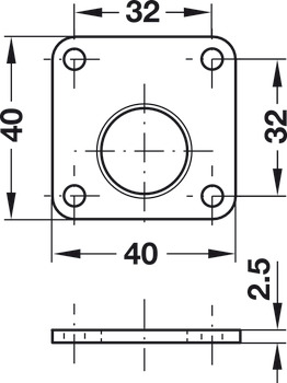 Spacer Plate for Rim Lock Length 40 mm light grey - view 2