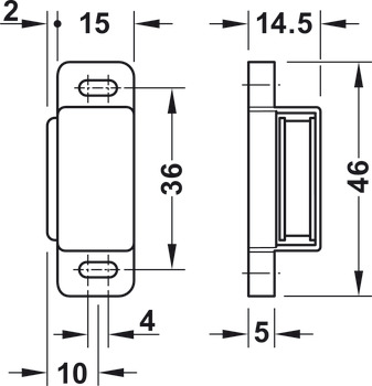 Magnetic Catch 2.0kg SF Steel/Plastic Brown - view 3