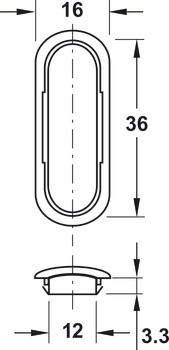 Cover Cap 12x36.5mm Steel NP - view 2