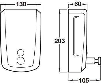 Soap Dispenser for Wall Mounting Non-drip one shot action Satin stainless steel front with chrome sides - view 2