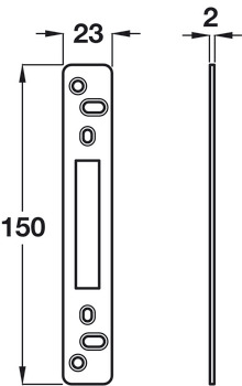 Security Shoot Bolt Keep - Double Steel Bright Zinc Plated - view 2