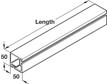 Wall Bar Profile and Spindle for Flexibasic and Flexi Height Adjustable Worktop System Ropox Wall bar profile length 1150 mm/spindle length 1050 mm for 1.2 m worktop length - view 3