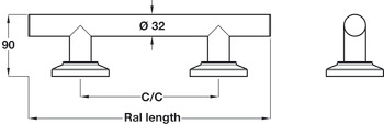 Nyma Style D32x480mm Grb Rail Str PSS - view 2