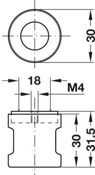 Symo3000 Fix Adapt Knob M4 D30mm Zinc Alloy MNP - view 3