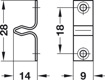 Spring Catch 20x12x40mm Steel Brass Plt - view 4