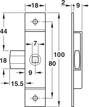 Budget Lock Rim/Mortice Steel Startec Galvanised - view 2