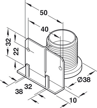 Plinth Adj w Bracket Press/Screw 150kg 19mm - view 2