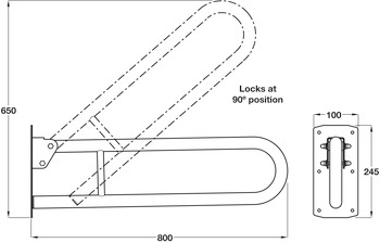 Nyma Care D32x800mm Hng Grb Rail PSS - view 2