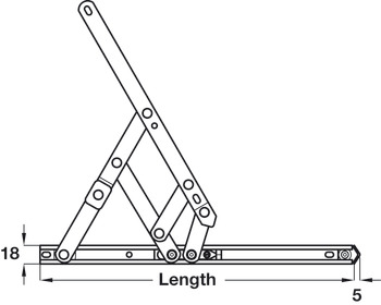 Friction Hinge Std 406mm 430 Stainless Steel - view 2