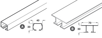 Top Track Single for Folding Interior Partition Doors SF-A84 Top hung end folding system Length 2000 mm