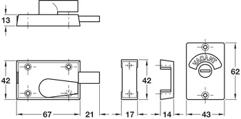 Surface Indicator Bolt with Throw Over Turn Knob to Inside Stainless Steel Satin - view 2