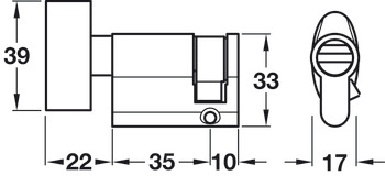 Half Cylinder with Thumbturn for Operating Cylinder Locks Without a Key Brass Satin nickel - view 2