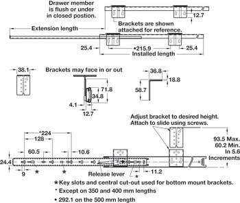 2109 FD Keyboard Run Sgl 35kg 350mm Bright Zinc Plated - view 4