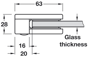 Glass Holder 63x28mm Zinc Alloy PVD Stainless Steel Col - view 2