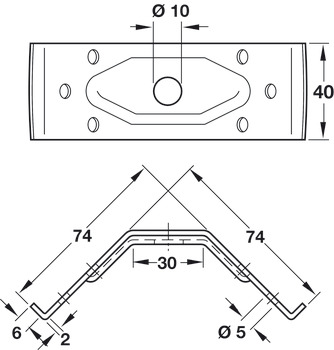 Corner Brace for Attaching Table Legs to Table Frame Height 40 mm Steel Galvanized - view 3