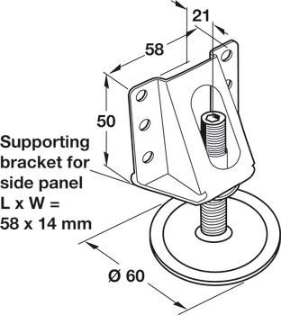 Partition Adj w Bracket 200kg Galvanised Steel - view 2