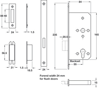 Startec DIN Mort Deadlock 55/84 Sqr SSS - view 4