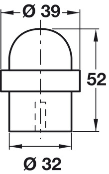 Startec Door Stop/Floor D39mm Rub/SSS - view 2