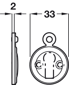 Escutcheons Covered Standard Keyway Face Fixing Brass Polished - view 2