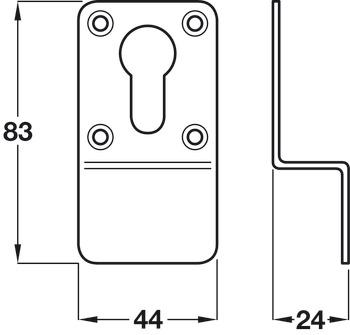 Cylinder Pull Euro Profile 316 Stainless Steel Face fixing Satin - view 2