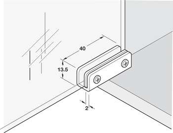 110D Simplex Glass Door Hinge Steel/Chrome Plt - view 3