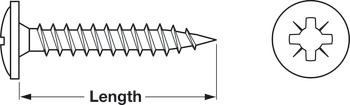 Hospa Flat Head Screw, PZ, Fully Threaded, Galvanized, 4.0 x 40 mm - view 3