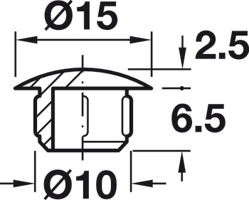 Cover Cap Plastic for Blind Holes Ø 10 mm For push fitting Black - view 2