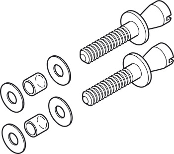 Fixing Set to Convert Back to Back Fixing Pull Handles to Glass Door Fixing For Ø 16 mm pull handle M6 fixing bolts
