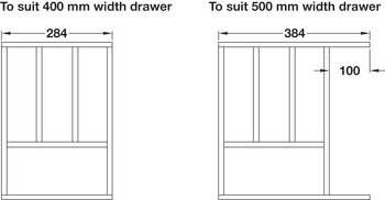 Oak Cutlery Ins Solid 55x400-1000mm - view 3